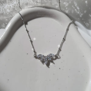 [IVE Wonyoung Necklace] Heavenly Crystal Semi Choker Necklace - Silver