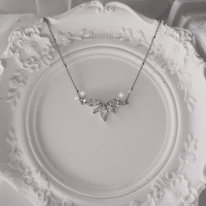 [IVE Wonyoung Necklace] Heavenly Crystal Semi Choker Necklace - Silver