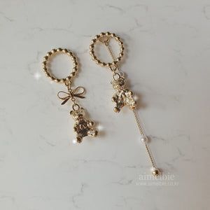 You are my Teddy bear Earrings - Gold ver.