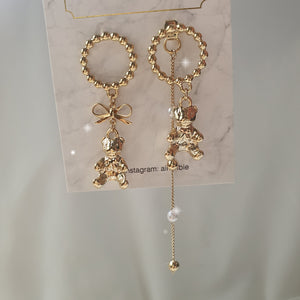 You are my Teddy bear Earrings - Gold ver.