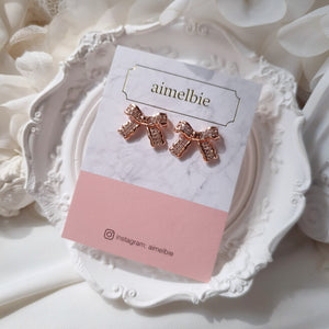 Delicate Bow Earrings - Rosegold