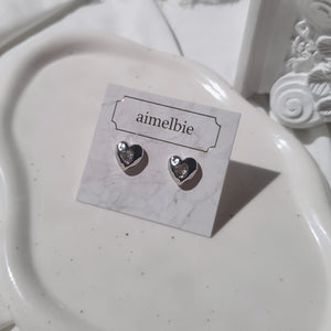 Jenny Heart Earrings - Silver