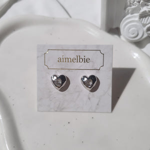 Jenny Heart Earrings - Silver