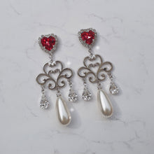 Load image into Gallery viewer, Heart Jewel Queen Earrings - Rosepink