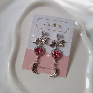 Moon Witch Earrings - Rosepink / Silver base
