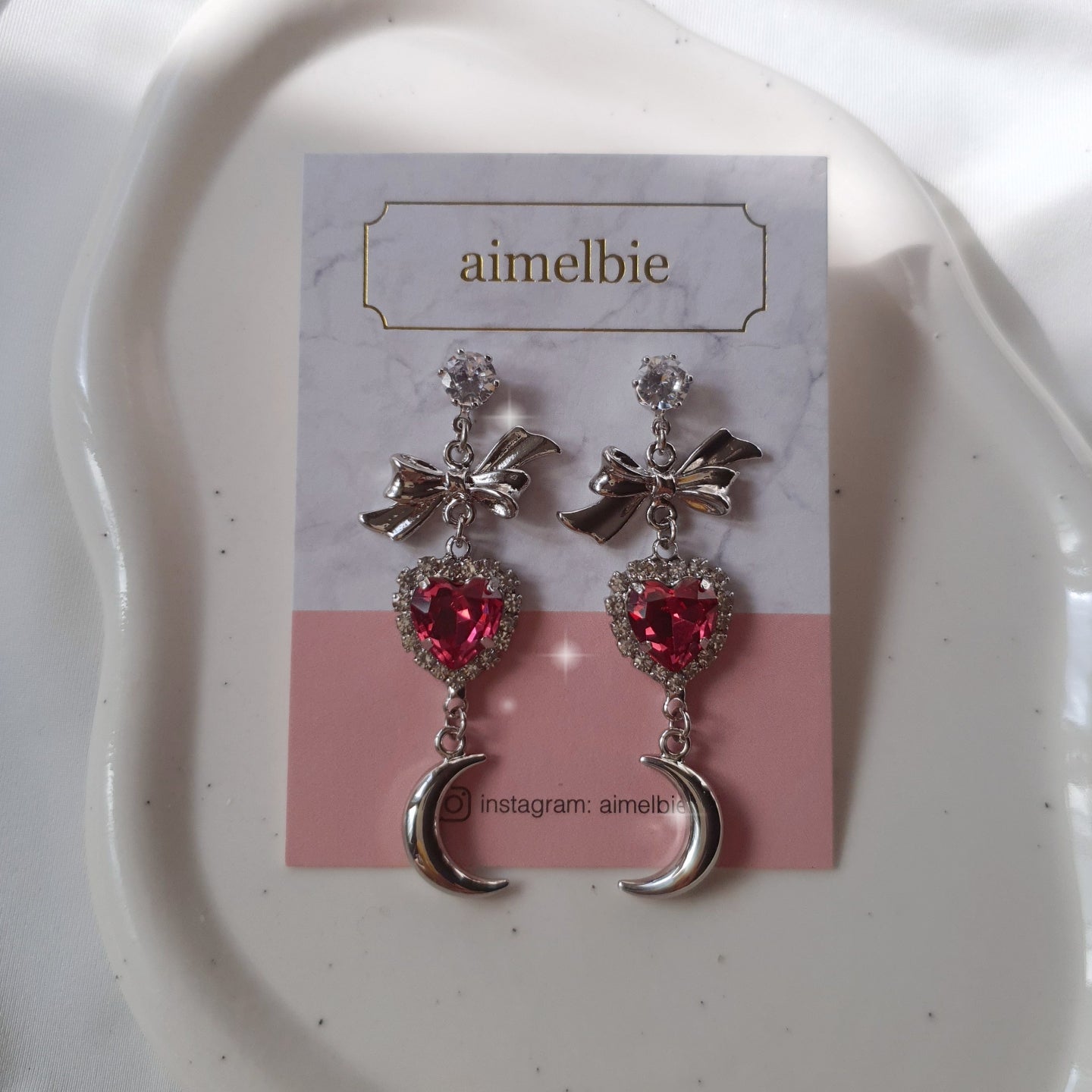 Moon Witch Earrings - Rosepink / Silver base – aimelbie