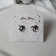 Load image into Gallery viewer, Jenny Heart Earrings - Silver