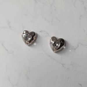 Jenny Heart Earrings - Silver