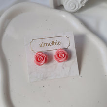 Load image into Gallery viewer, [Hearts2Hearts Ana Earrings] Petit Rose Cabochon Earrings - Pink
