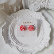 Load image into Gallery viewer, [Hearts2Hearts Ana Earrings] Petit Rose Cabochon Earrings - Pink