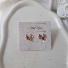 Load image into Gallery viewer, Petit Daily Ribbon Earrings - Rosegold