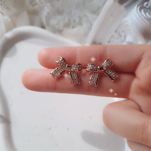 Delicate Bow Earrings - Rosegold