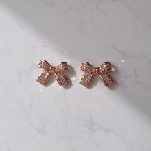 Load image into Gallery viewer, Delicate Bow Earrings - Rosegold