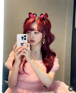[NMIXX Kyujin Necklace] Rosepink Heart Crystal Party Queen Choker Necklace (KARA Gyuri Necklace)