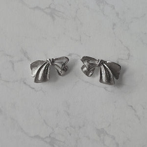 [Aespa NingNing Earrings] Jane Ribbon Earrings - Silver Color