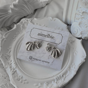 [Aespa NingNing Earrings] Jane Ribbon Earrings - Silver Color