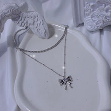 Load image into Gallery viewer, Melting Ribbon Rhinestone Chain Choker Layered Necklace