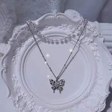 Load image into Gallery viewer, [I-DLE Shuhua Necklace] Mystique Butterfly Layered Necklace - Silver color
