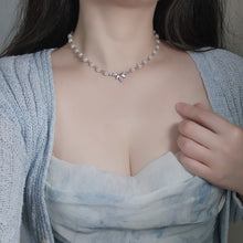 Load image into Gallery viewer, [Jo Yuri Necklace] Heavenly Crystal Pearl Choker Necklace - Silver Color