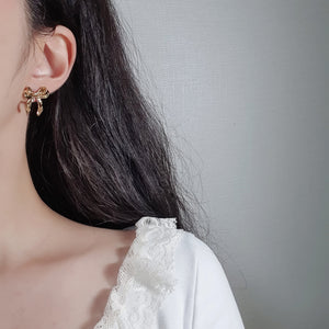 Ballerina Ribbon Earrings - Gold Color