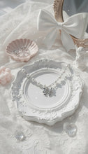 Load image into Gallery viewer, [TWICE Chaeyoung Necklace] Adorable Ribbon Pearl Choker - Silver Color