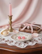 Load image into Gallery viewer, [Hearts2Hearts Ana Earrings] Petit Rose Cabochon Earrings - Pink