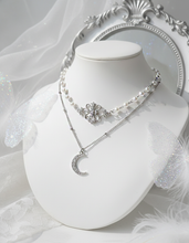 Load image into Gallery viewer, [NMIXX Jiwoo Necklace] Art Nouveau Moon Layered necklace - Silver Color