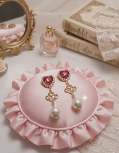 Load image into Gallery viewer, Rosepink Heart Princess Earrings