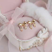 Load image into Gallery viewer, Ballerina Ribbon Earrings - Gold Color