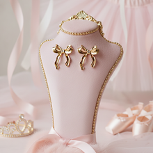Load image into Gallery viewer, Ballerina Ribbon Earrings - Gold Color