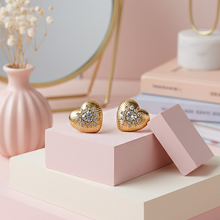 Load image into Gallery viewer, Supernova Heart Earrings - Gold Color