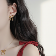 Load image into Gallery viewer, Ballerina Ribbon Earrings - Gold Color