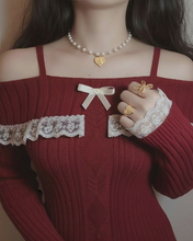 Load image into Gallery viewer, Baby Angel Pearl Choker - Gold Color. (Billlie Tsuki Necklace)