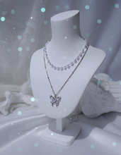 Load image into Gallery viewer, [I-DLE Shuhua Necklace] Mystique Butterfly Layered Necklace - Silver color