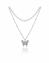 Load image into Gallery viewer, [I-DLE Shuhua Necklace] Mystique Butterfly Layered Necklace - Silver color
