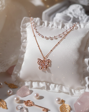 Load image into Gallery viewer, [IU Necklace] Butterfly Fairy Layered Necklace - Rosegold Color
