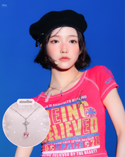 Load image into Gallery viewer, Angelic Heart Crystal Necklace - Pink (STAYC Sumin, Sieun Necklace)