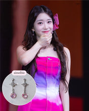 Load image into Gallery viewer, Angelic Heart Crystal Earrings - Pink (STAYC Sumin Earrings)