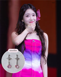 Angelic Heart Crystal Earrings - Pink (STAYC Sumin Earrings)