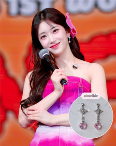 Angelic Heart Crystal Earrings - Pink (STAYC Sumin Earrings)