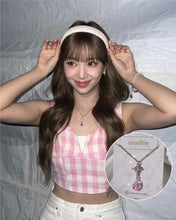 Load image into Gallery viewer, Angelic Heart Crystal Necklace - Pink (STAYC Sumin, Sieun Necklace)