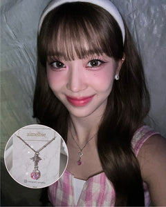 Angelic Heart Crystal Necklace - Pink (STAYC Sumin, Sieun Necklace)