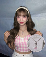 Load image into Gallery viewer, Angelic Heart Crystal Necklace - Pink (STAYC Sumin, Sieun Necklace)