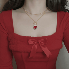 Load image into Gallery viewer, Red Heart Princess Layered Necklace