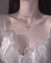 Load image into Gallery viewer, [NMIXX Jiwoo Necklace] Angelic Wand Layered Necklace - Silver Color
