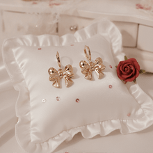 Load image into Gallery viewer, Adorable Ribbon Huggies Earrings - Gold Color