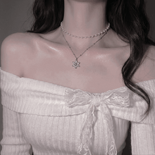 Load image into Gallery viewer, [Anti-tarnish] Daisy Layered Necklace - Silver (STAYC J, Seeun Necklace)