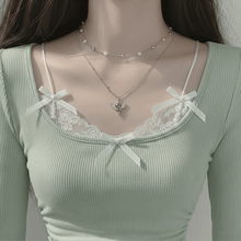 Load image into Gallery viewer, Baby Angel Layered Necklace - Silver ver. (KISS OF LIFE Belle Neklace)