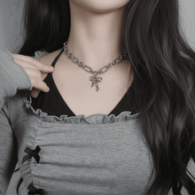 Load image into Gallery viewer, [Lee Youngji Necklace] Ballet Ribbon Stainless Steel Chain Choker Necklace