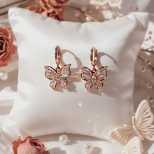 Load image into Gallery viewer, Butterfly Fairy Huggies Earrings - Rosegold Color